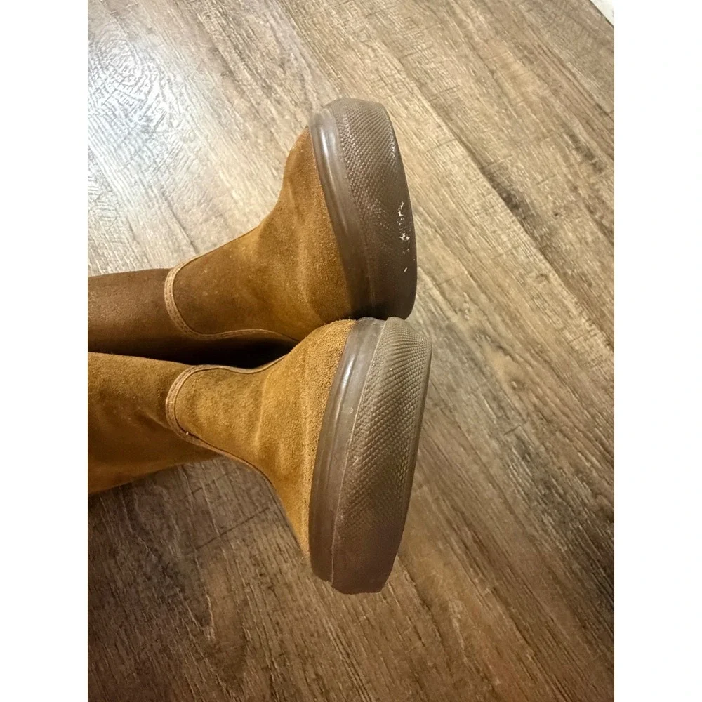 Vans Suede Sherpa Lined Boots Chestnut Brown Women 7 Men 5.5 Waffle Sole